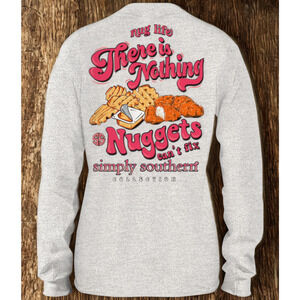 Simply Southern “Nug Life” Long Sleeve Tee Gray Unisex Size 2XL NWOT
